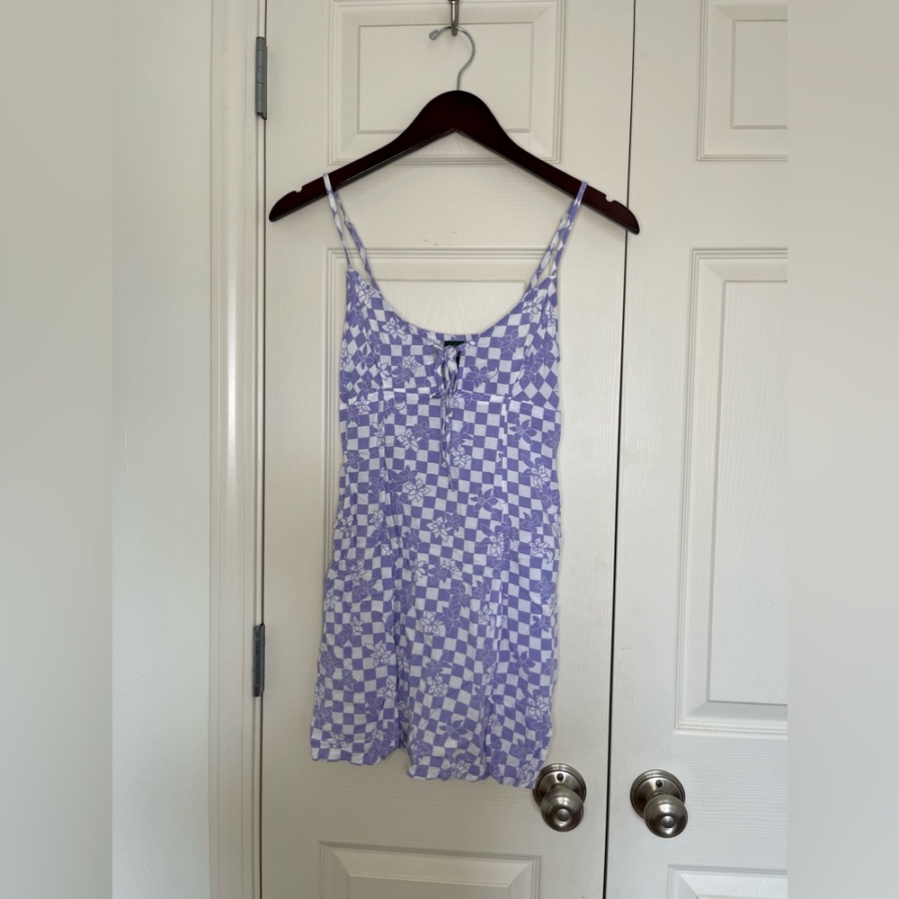 Purple and White Checkered sun dress